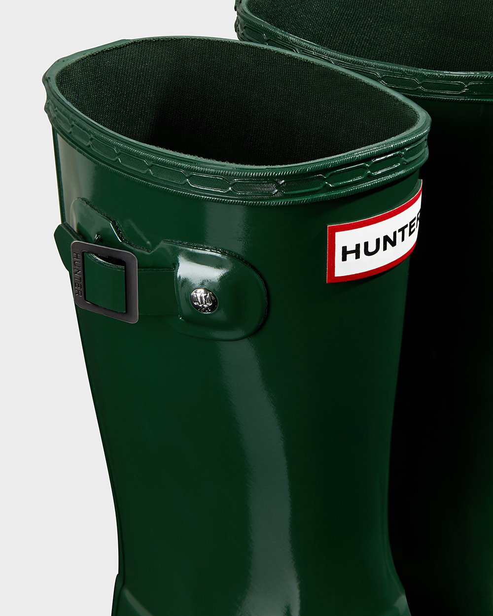 Hunter Original Big Gloss Rain Boots - Store Kids Green - NFALXR068